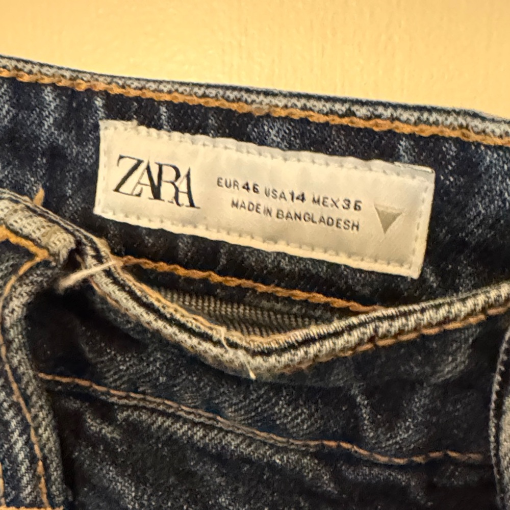 Zara Midnight Blue straight leg Jeans never worn size 14 - Picture 2 of 5